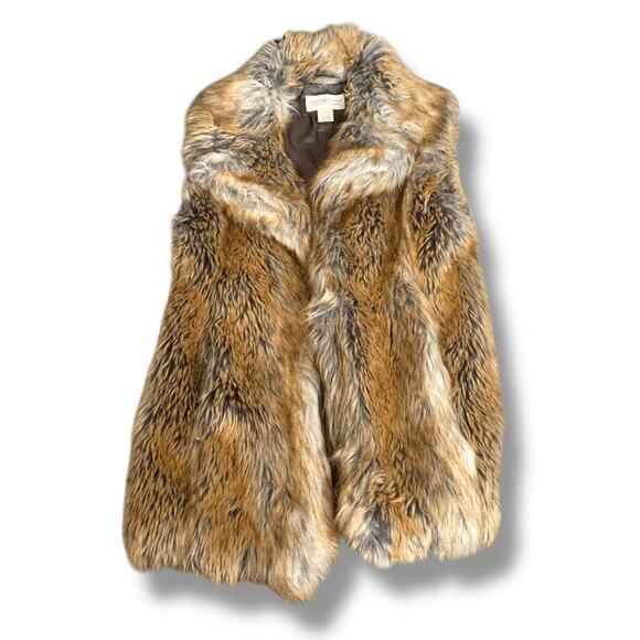 Vintage Y2K Ralph Lauren Denim & Supply Faux Fur Long Vest Boho Western Medium - Picture 1 of 12